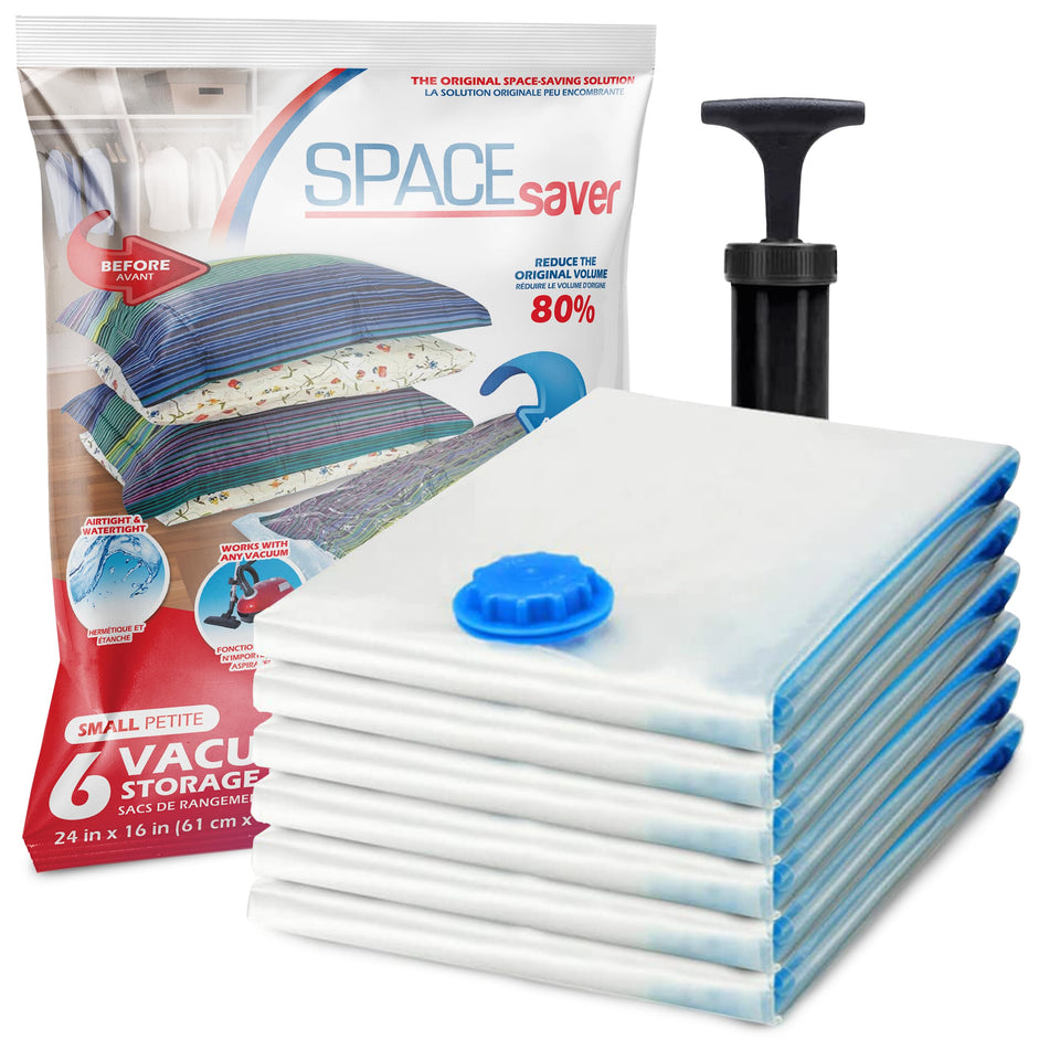Spacesaver small vacuum storage bags close-up pack for space-saving closet organization.