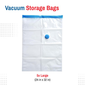 Spacesaver vacuum-seal bags for clothes maximize packing efficiency during moves.