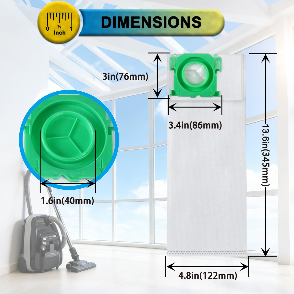 Multi-layer filtration in SpaceTent 6629AM bags helps preserve suction and trap dust.