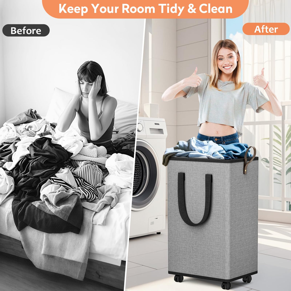 SpaceTrove collapsible design saves space in closets and dorm rooms.