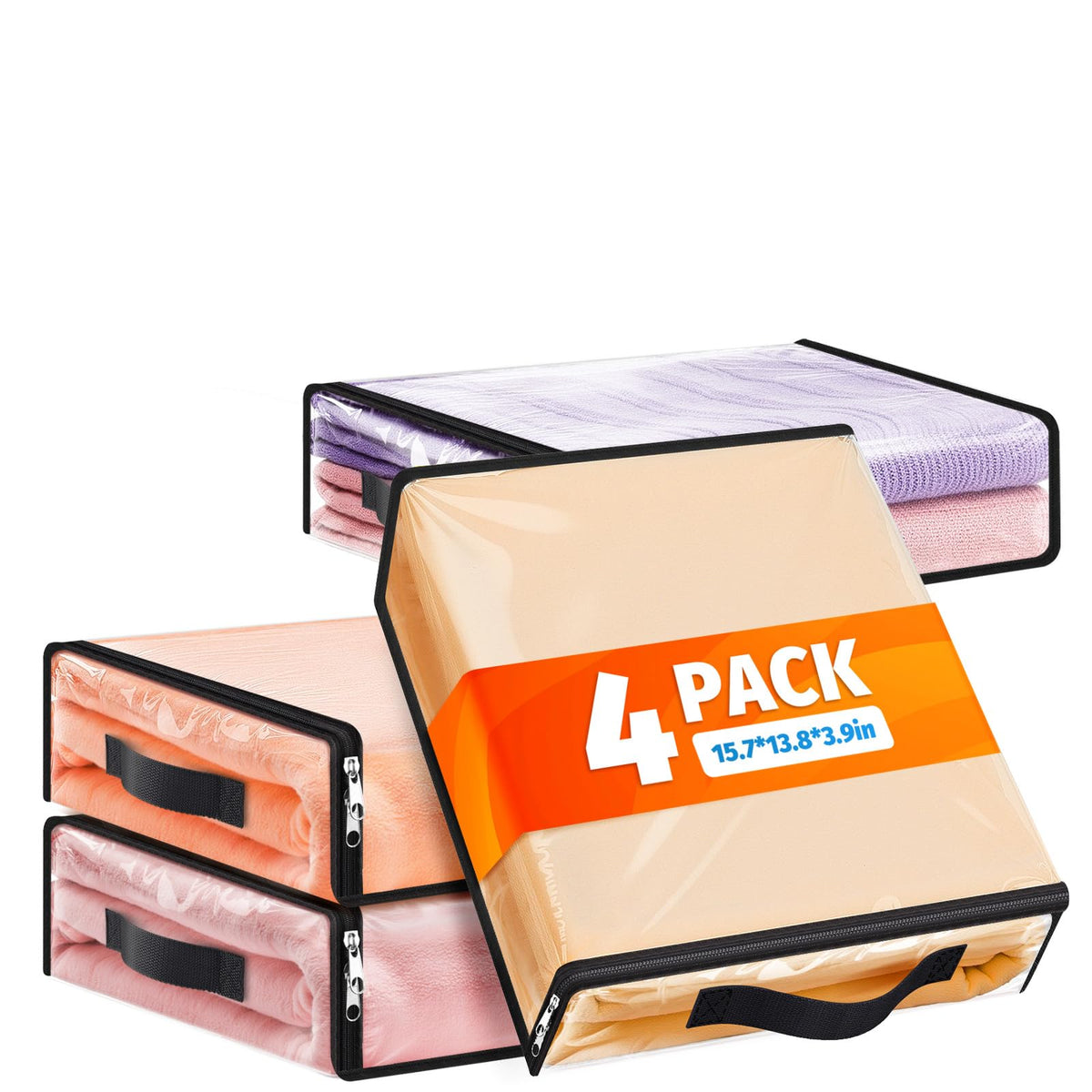 SpaceWhisper clear-storage-bags folded: contents visible at a glance.
