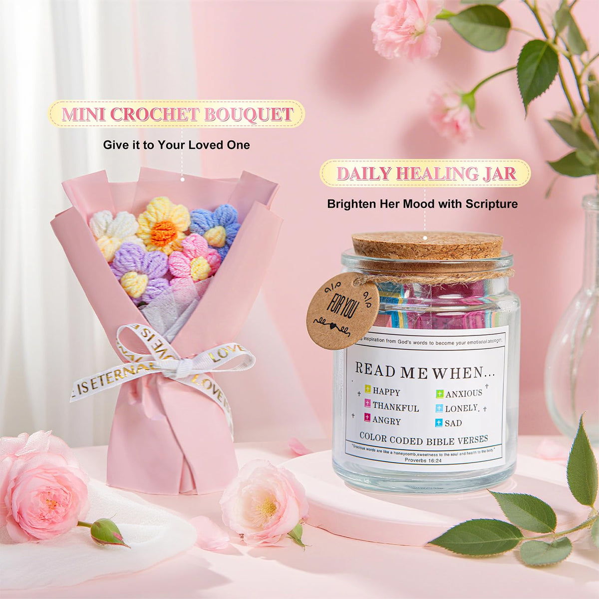 Sparkalyn heart-shaped soap flowers add a decorative, fragrant touch