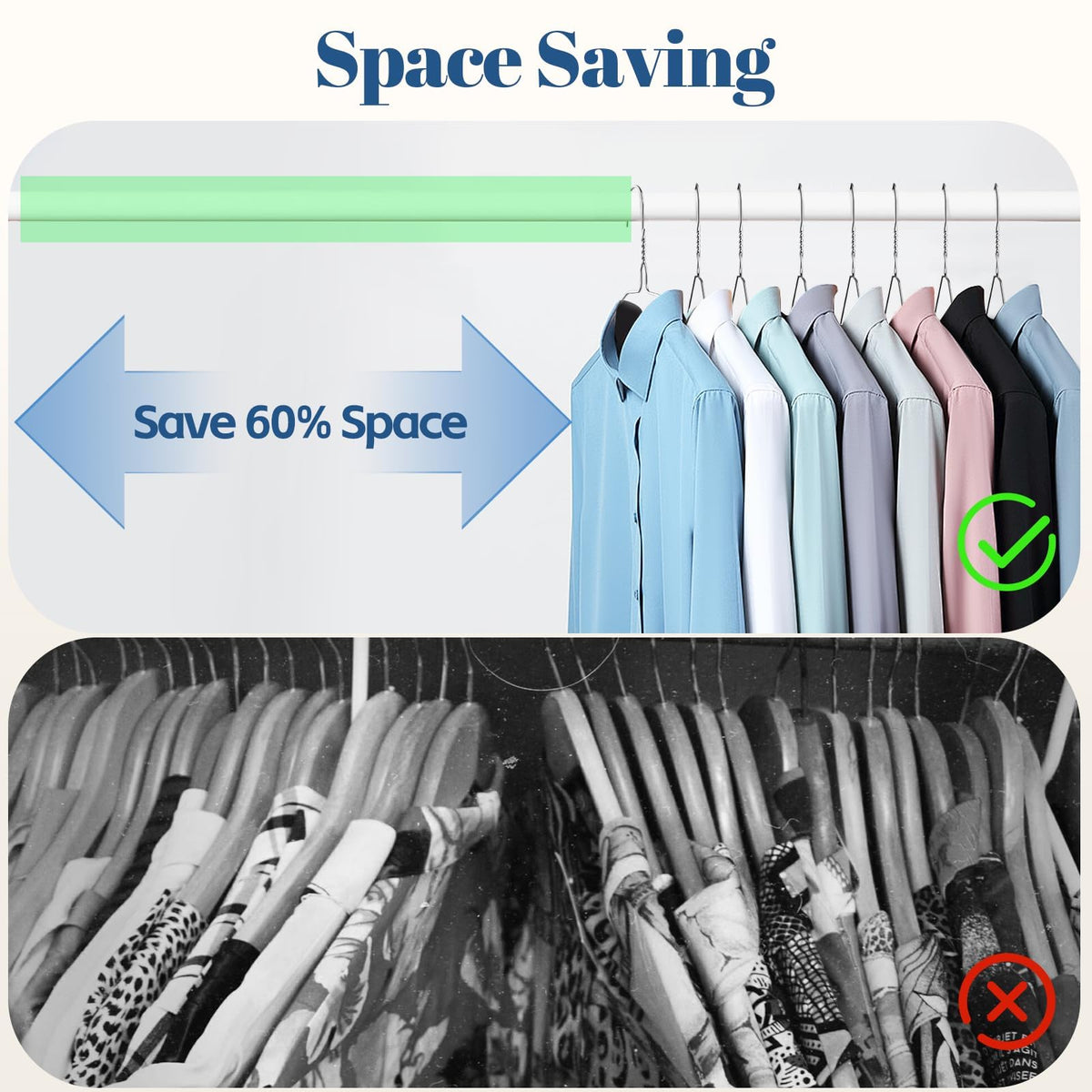 SPECILITE 12-gauge slim hangers maximize closet space without adding bulk.