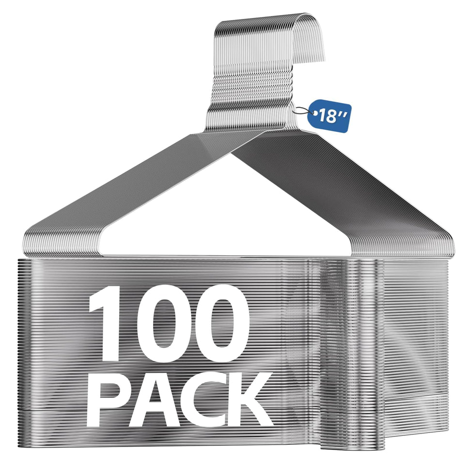 SPECILITE 18-inch wire hangers in a 100-pack, ideal for larger coats and suits.