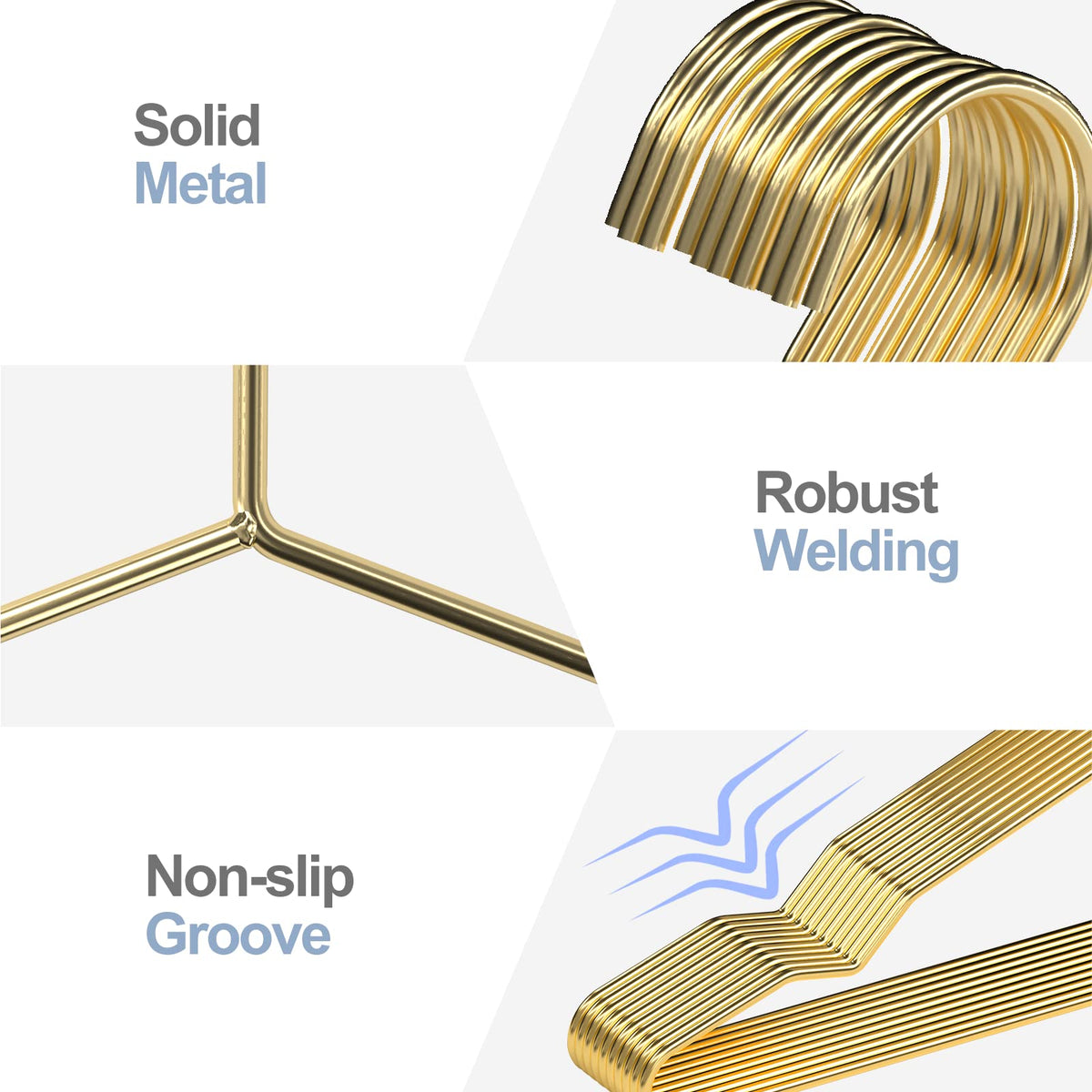 SPECILITE elegant gold finish adds a refined touch to your closet.
