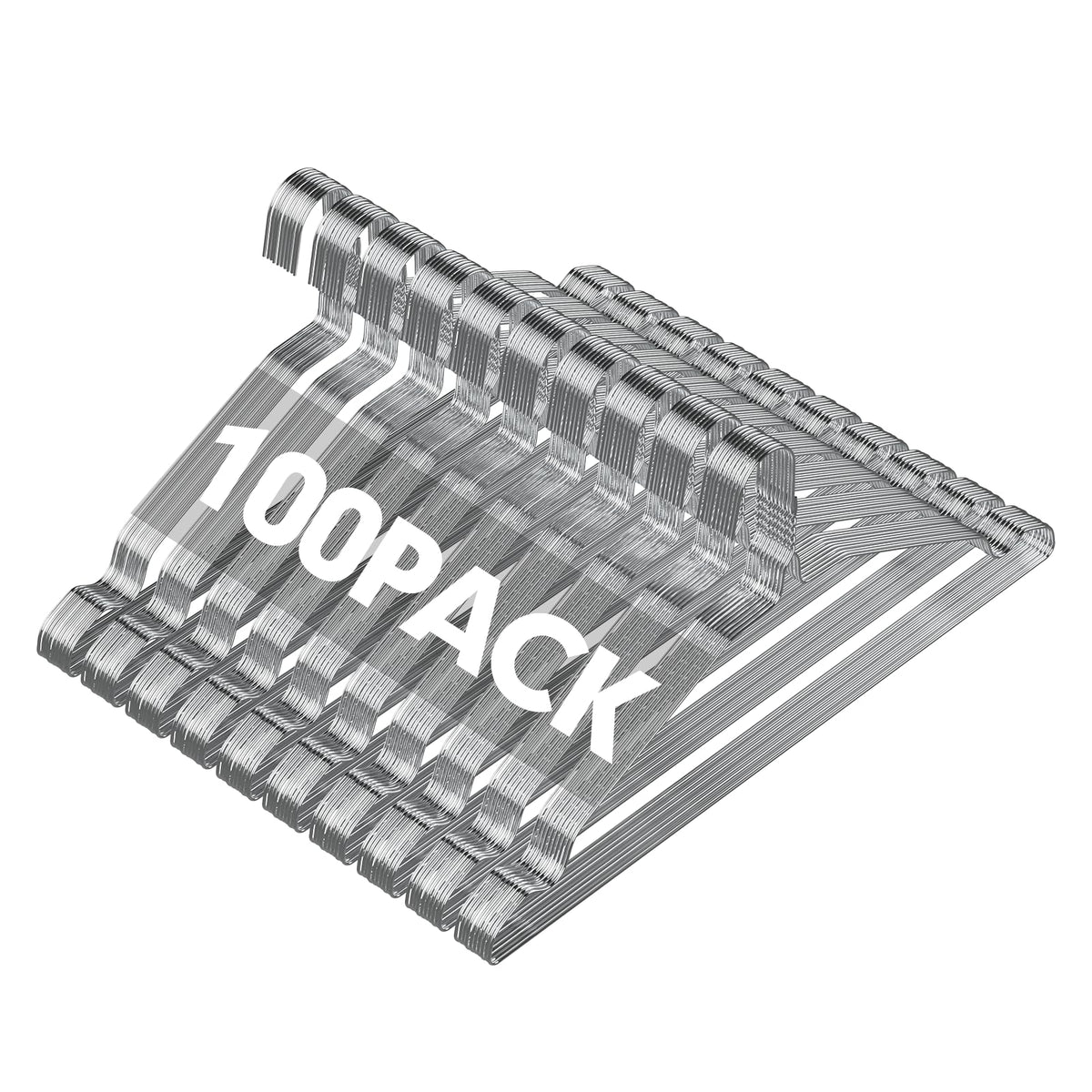 SPECILITE chrome metal hanger with chrome finish for secure clothing display.
