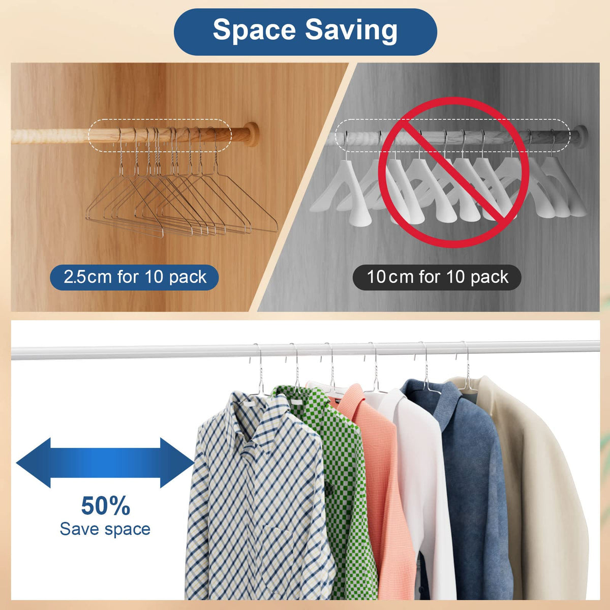 SPECILITE versatile hangers hold coats, suits, shirts, and more.