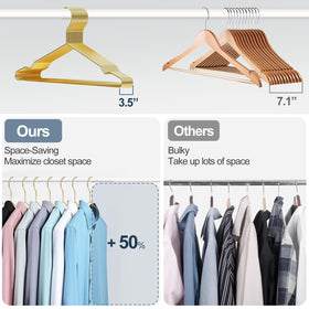 SPECILITE ultra-thin hanger saves closet space in narrow wardrobes.