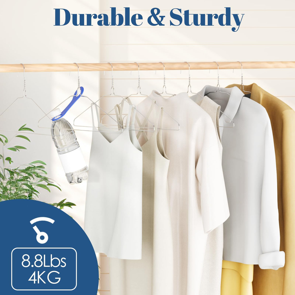 SPECILITE space-saving wire hangers fit slim closets and drying racks effectively.