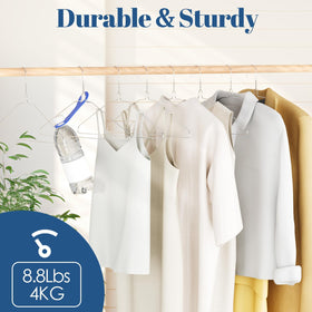 SPECILITE space-saving wire hangers fit slim closets and drying racks effectively.