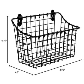 Spectrum durable welded-steel wall mount basket provides sturdy storage and versatile mounting.