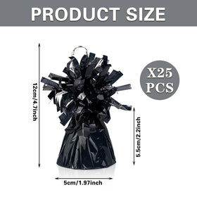 Close-up of SPFYunion balloon weights with metallic black finish for elegant decor