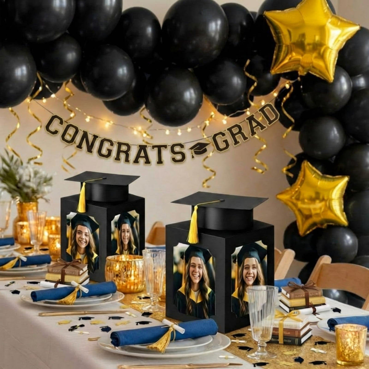 Spiareal black photo box displays on four sides for memories