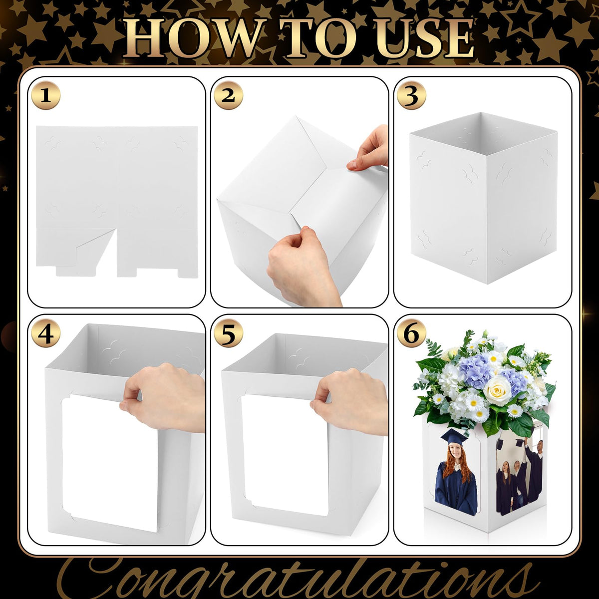 Spiareal graduation decor for ceremonies and celebrations with elegant white color.