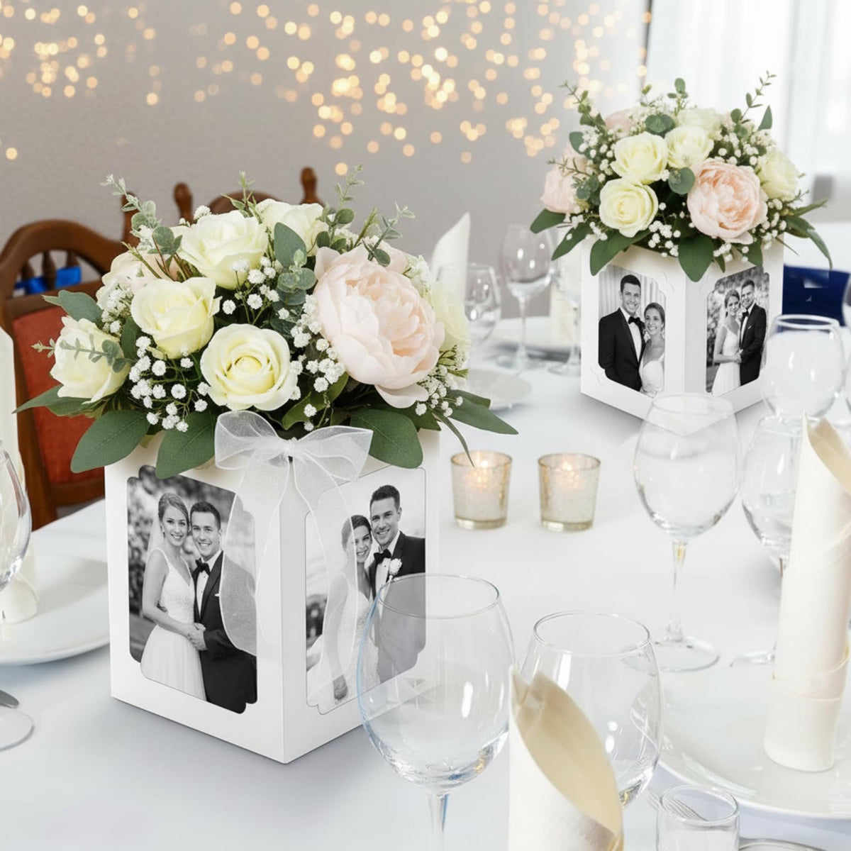 Spiareal graduation box centerpiece with space for flowers or gifts