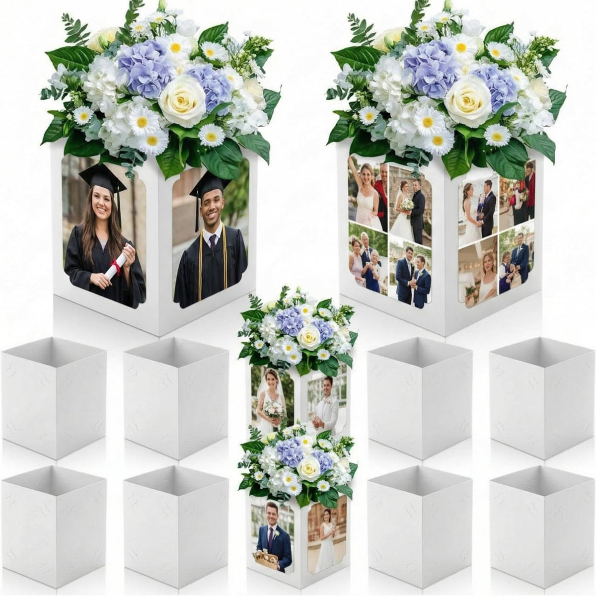 Spiareal graduation box centerpiece front view for 6x4 photos on desktop