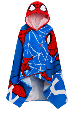 Spider-Man hooded towel with dress-up hood for kids after bath or at the beach