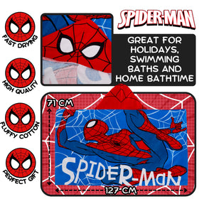 Spider-Man hooded towel soft 100% cotton for comfort
