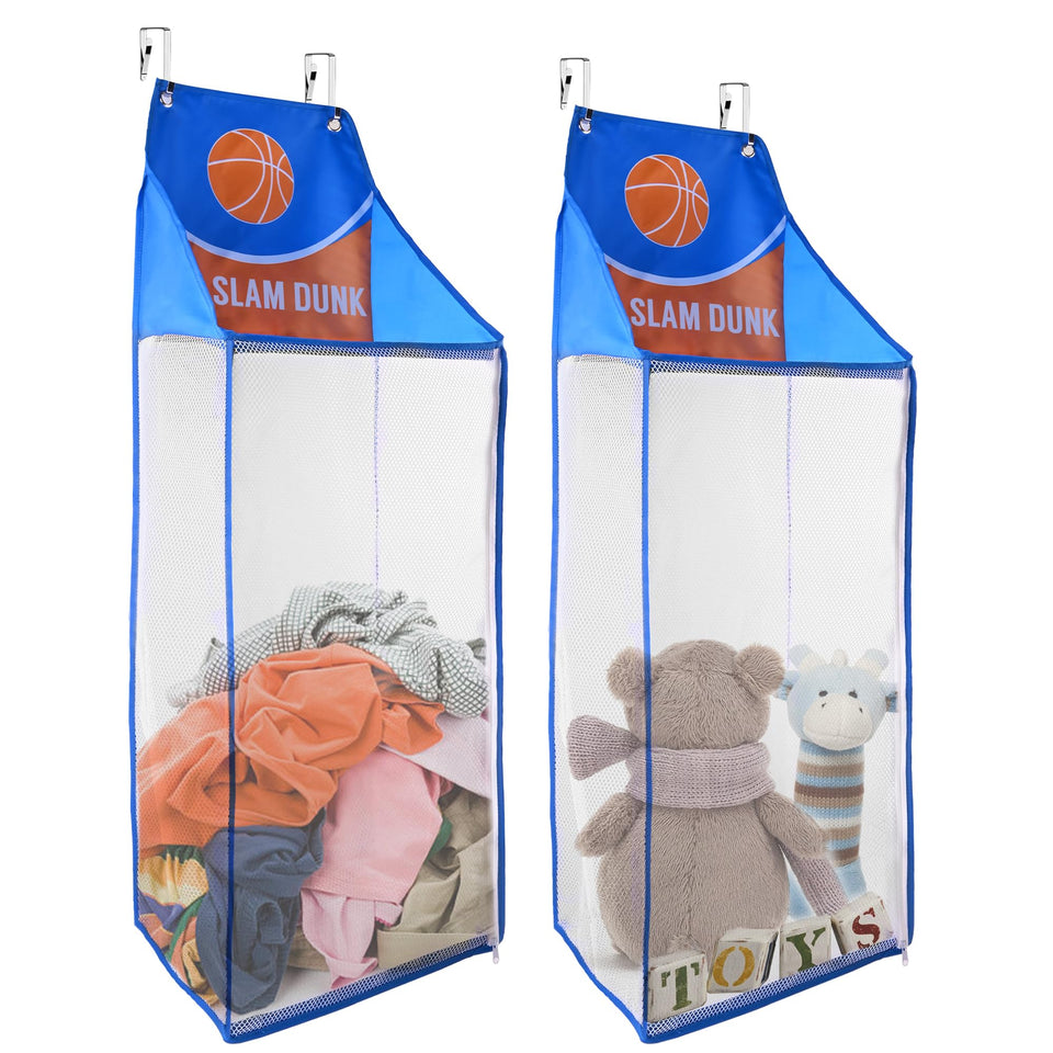 SPINFOX 2-pack over-the-door hampers in basketball design for clean, organized spaces.