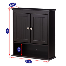 Spirich espresso cabinet open-bottom shelf for quick-access items in bathroom.