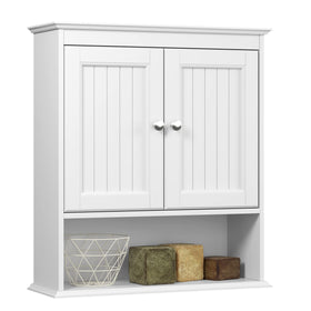Spirich bathroom cabinet over toilet with doors adds hidden storage to keep essentials organized