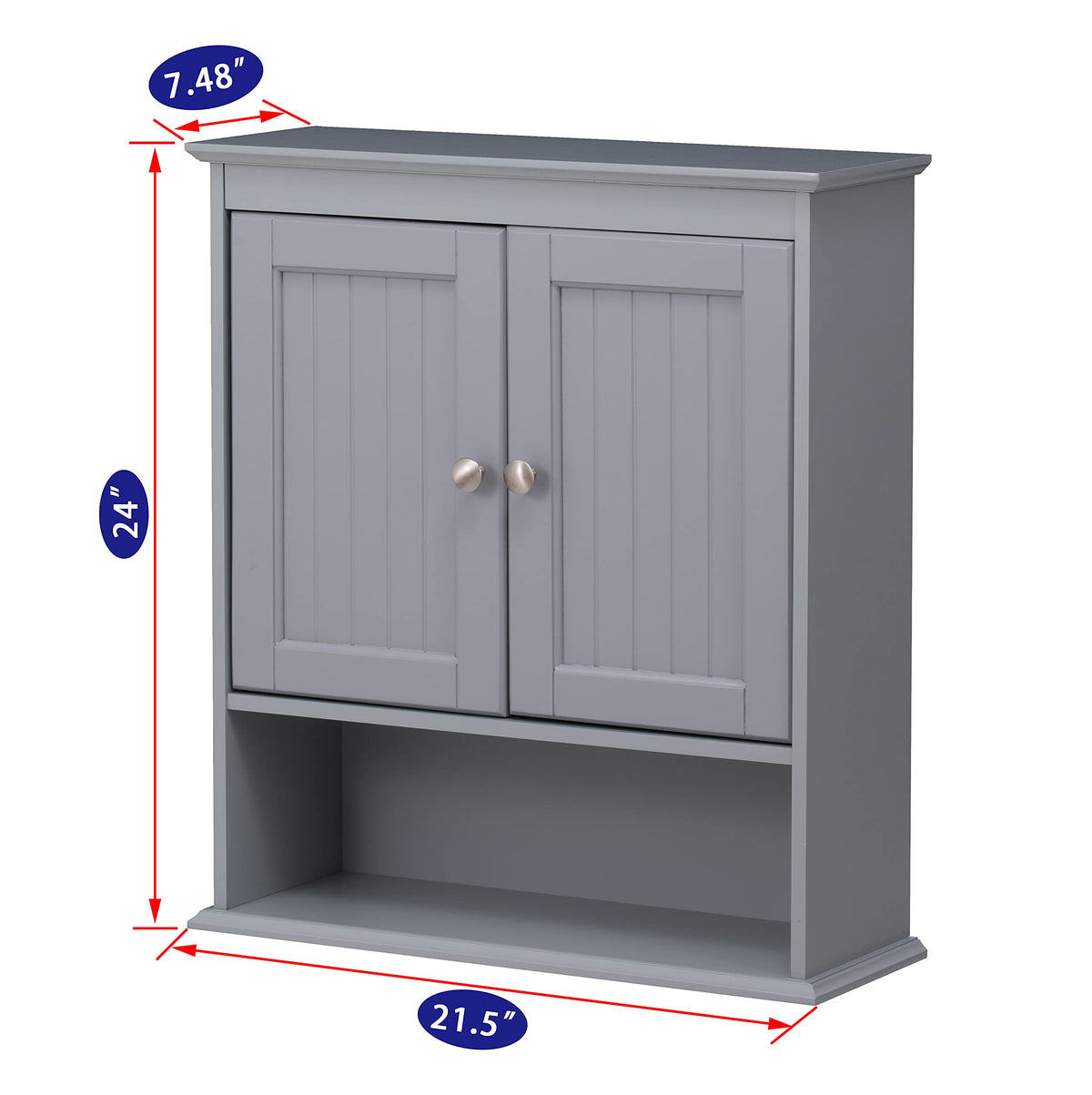 Spirich over-toilet cabinet showing compact dimensions for above-vanity storage