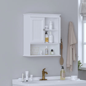 Spirich wall-mounted cabinet with open bottom shelf for easy access to daily items