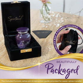 Spiritwind hummingbird urn in premium gift box, ready for gifting
