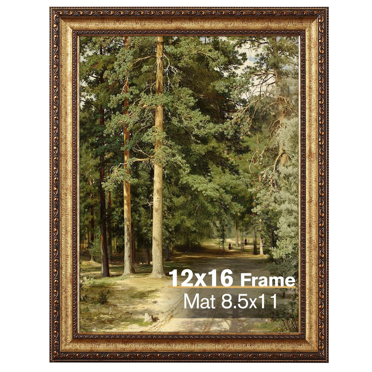 Splinterix 12x16 antique bronze frame front view for wall display of cherished memories.