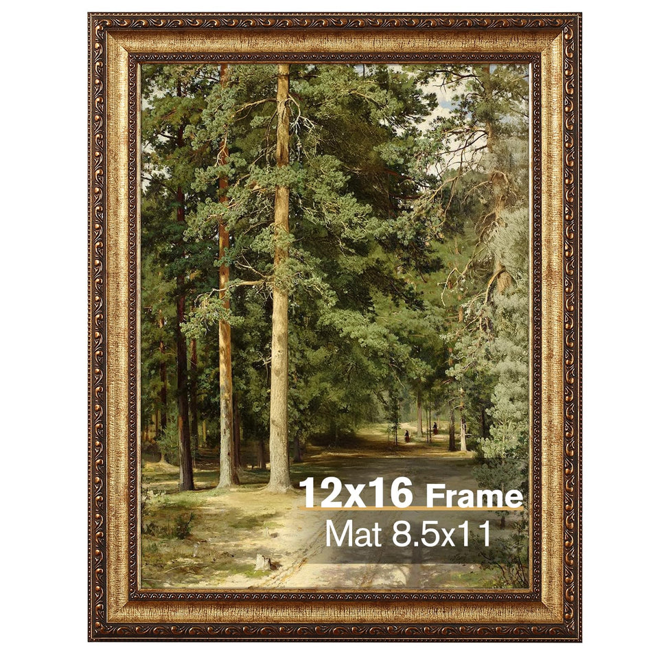 Splinterix 12x16 antique bronze frame front view for wall display of cherished memories.