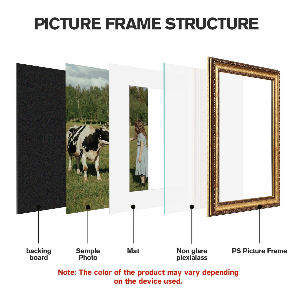Splinterix 12x16 frame with mat for 8.5x11 images with clean presentation.