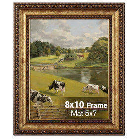 Splinterix 8x10 antique bronze frame close-up showing ornate texture for vintage decor.