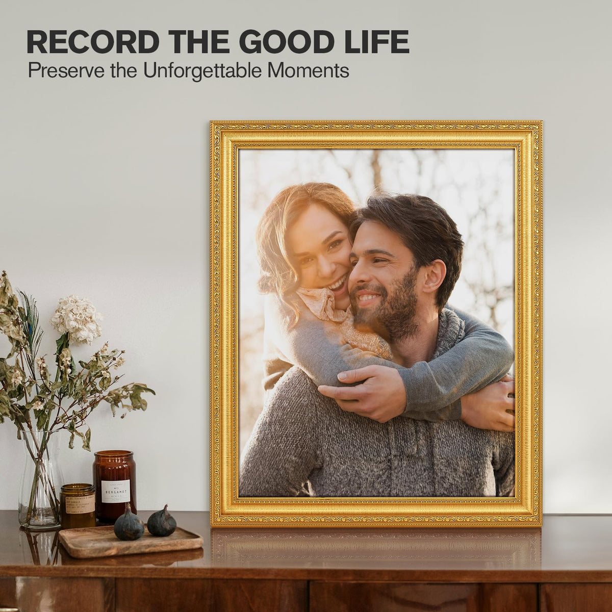 Splinterix gift-ready vintage gold frame ideal for memories and decor.