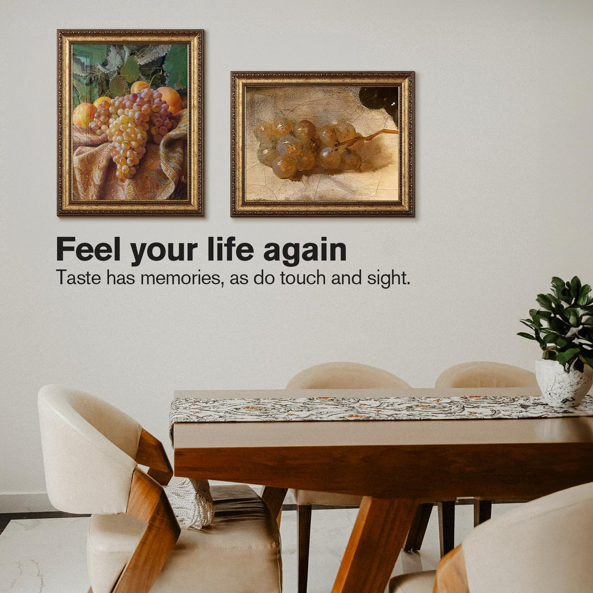 Splinterix vintage deco frame in a room creates warm ambience.
