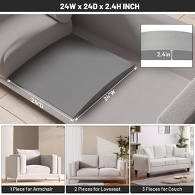 Spongiduits sagging couch restoration under cushions revives sofa shape.