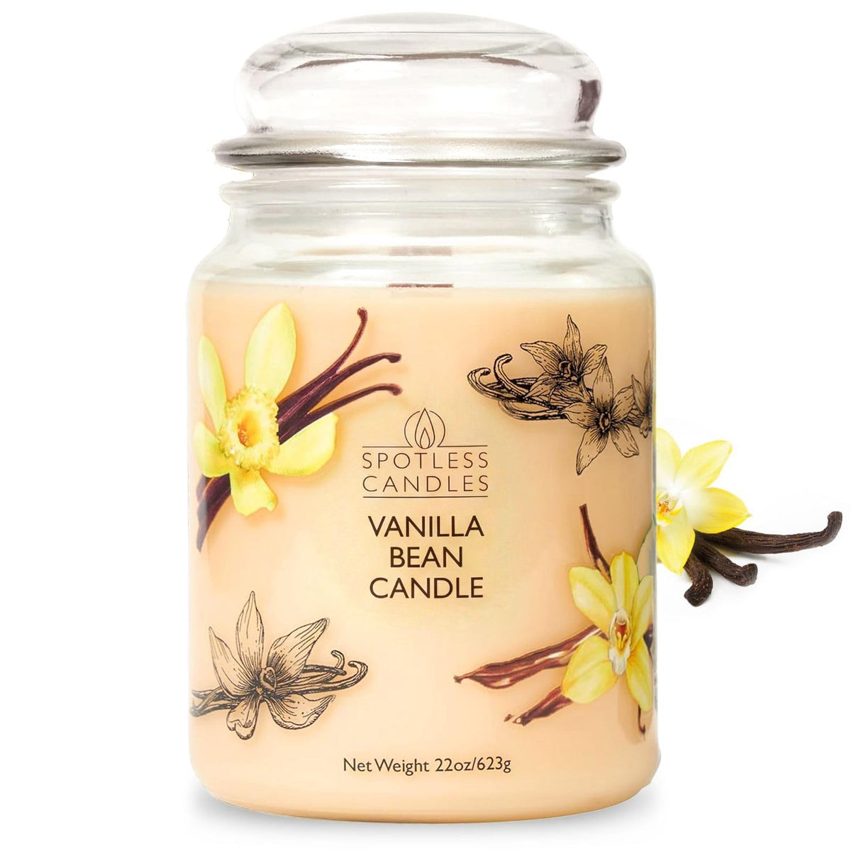 Spotless Leopard Vanilla Bean Candle 22oz with long burn time for cozy evenings