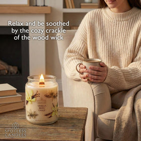 Spotless Leopard Vanilla Bean Candle crackling wooden wick mood enhancer