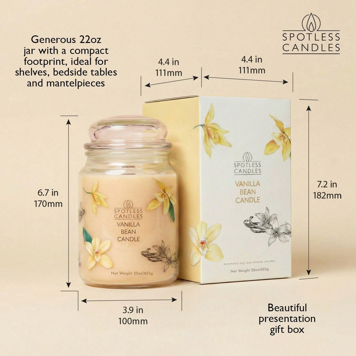 Spotless Leopard Vanilla Bean Candle in luxury gift box, ready for gifting