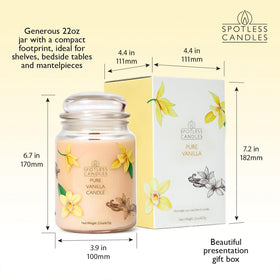 Spotless Leopard vanilla candle offers layered notes of fruit, magnolia, and vanilla.