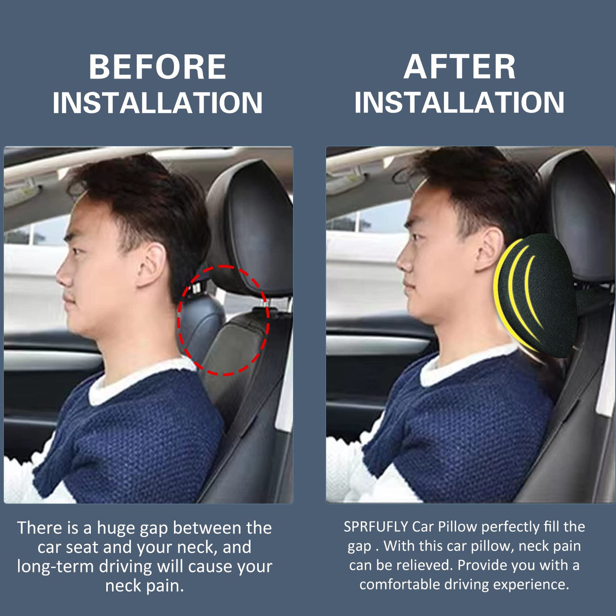 SPRFUFLY adjustable buckle strap keeps pillow securely in place
