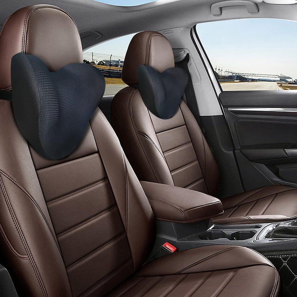 SPRFUFLY memory-foam car headrest pillow for targeted neck support on long drives.