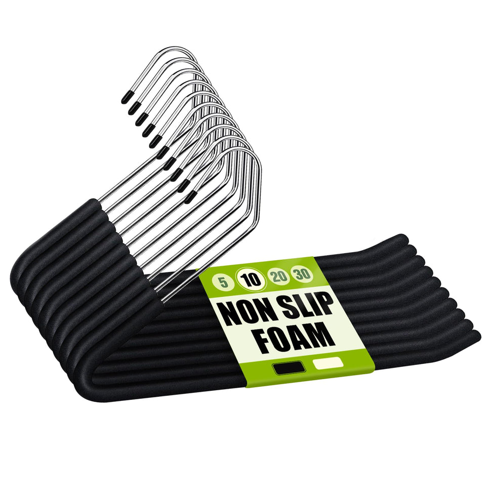 Spring Fever open-ended non-slip sponge-padded pants hanger in chrome, protects fabrics.