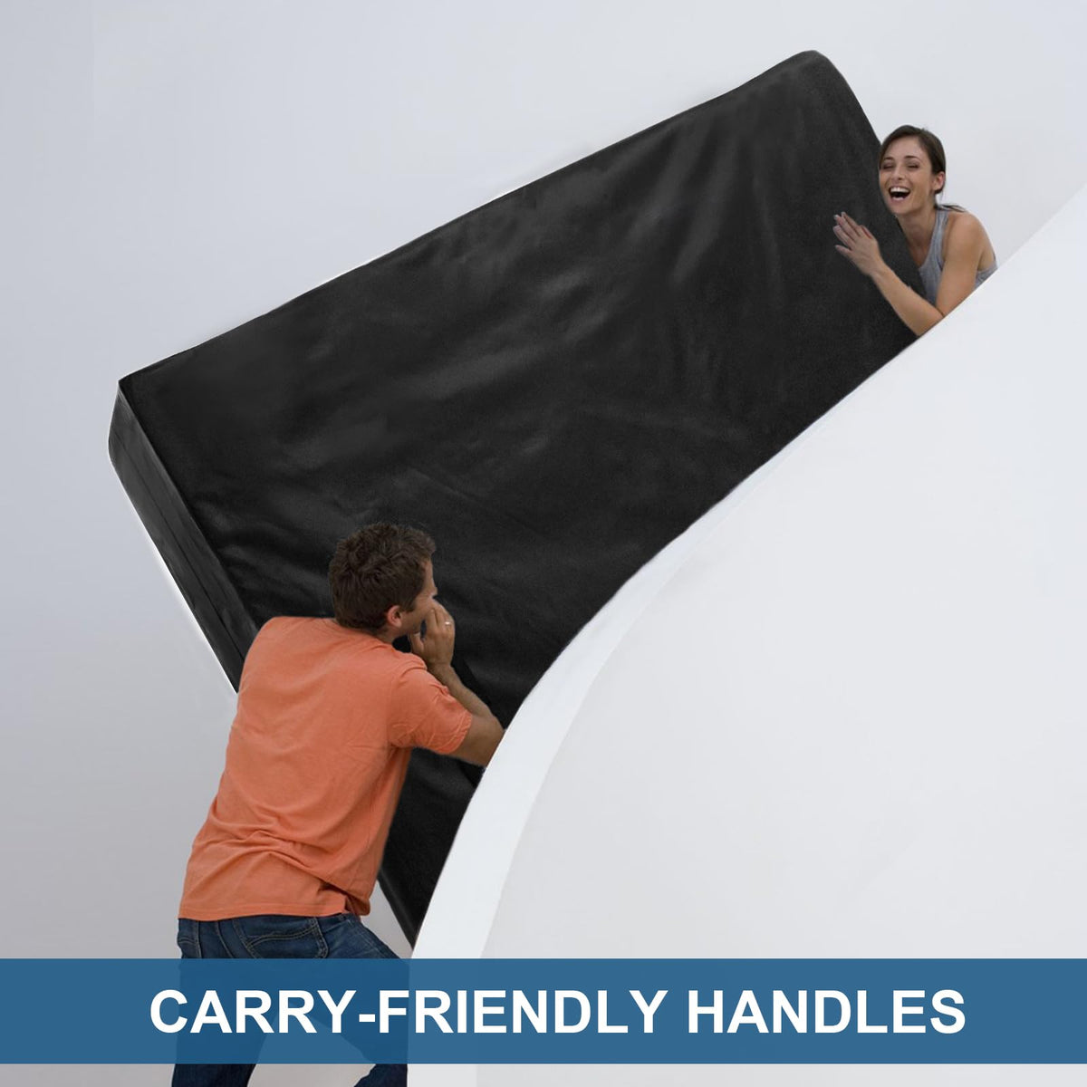 SpringSpirit double-zipper mattress bag provides easy access while keeping contents dry.