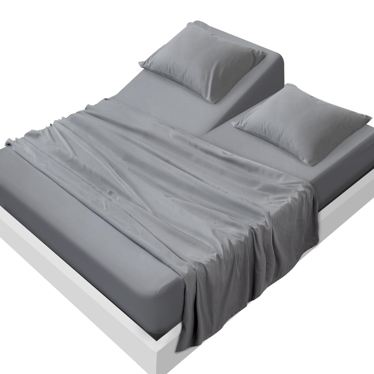 SPRINGSPIRIT split-top king flat sheet with ample width for adjustable beds.