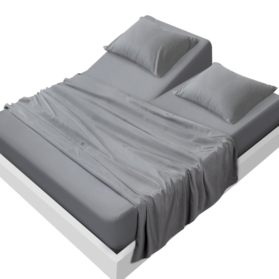 SPRINGSPIRIT split-top king flat sheet with ample width for adjustable beds.