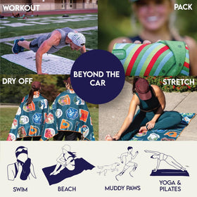 Sprints microfiber towel demonstrating strong absorbency and quick-dry performance.