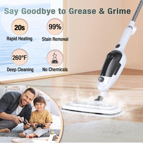 Sprobil handheld steam mop in action for quick, chemical-free cleaning