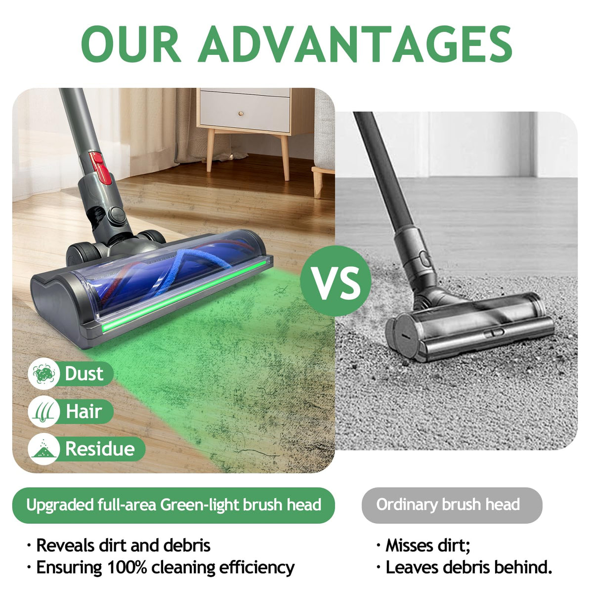 SPRYAR hardwood floor cleaning head in action on wood surfaces