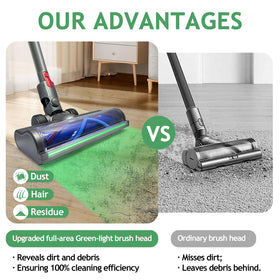 SPRYAR hardwood floor cleaning head in action on wood surfaces