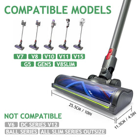 SPRYAR Dyson head showcasing V-shaped bristle roller for efficient cleaning